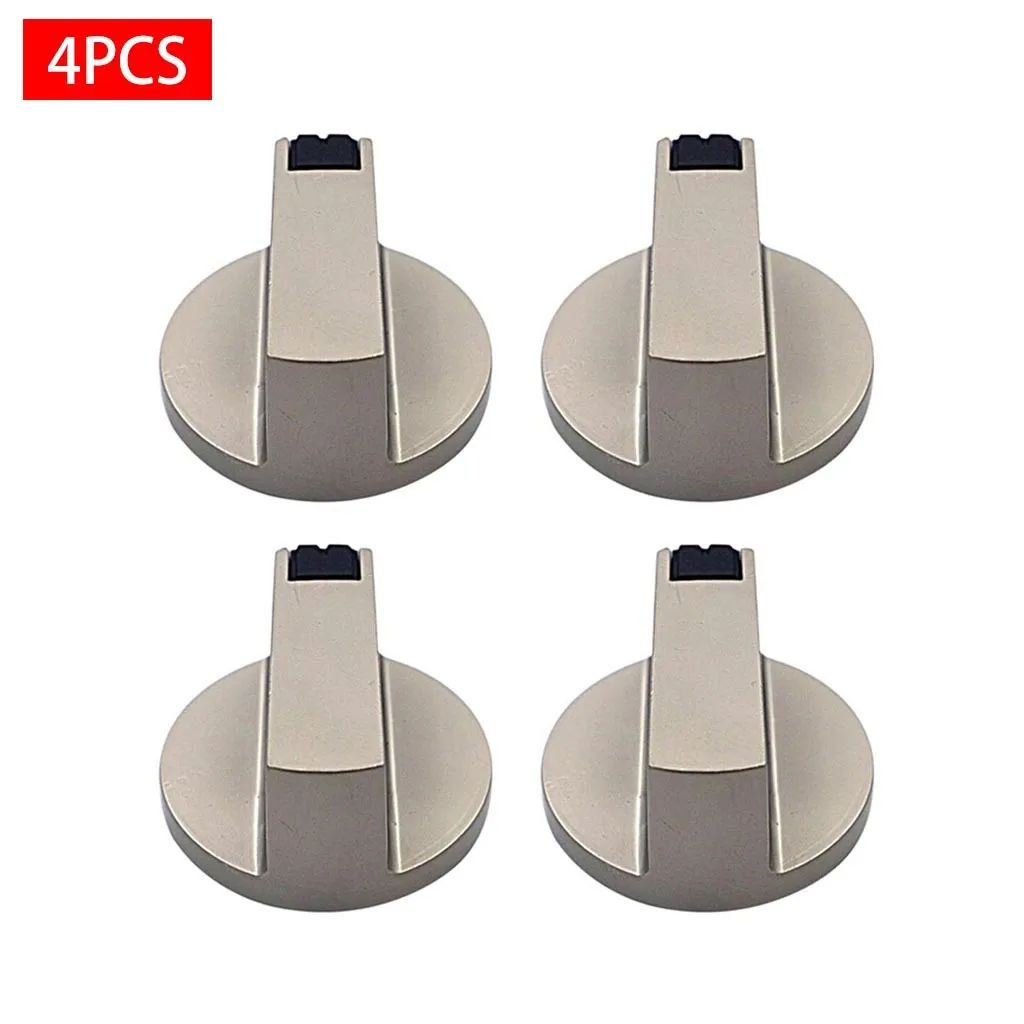 High Quality 4 Pcs Universal Silver Gas Stove Knobs Cooker Oven Control Switch(6MM 90°) Support Wholesale Dropshipping