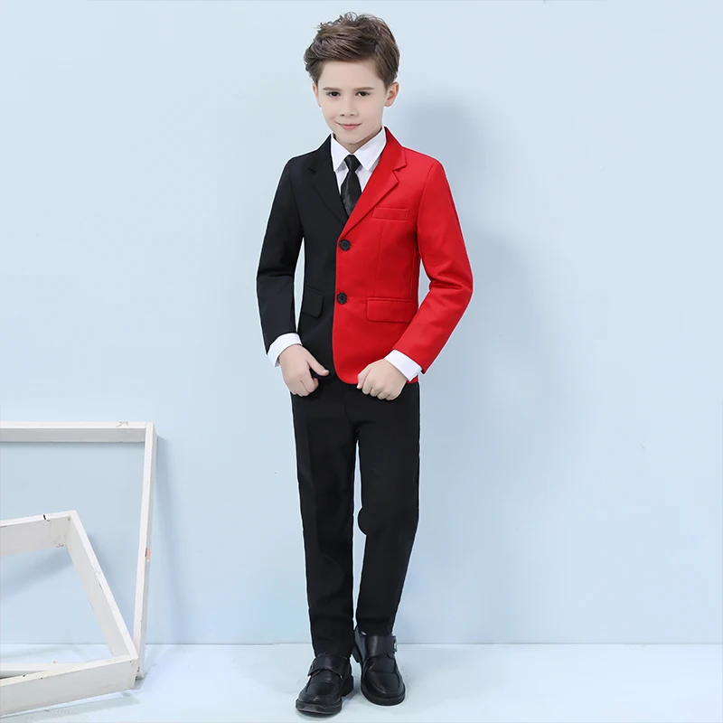 

NEW Spring Flower Boys Formal Blazer Teenager Tuxedo Clothing Set Kids Wedding Dress Suit Children Birthday Party Costume 2022