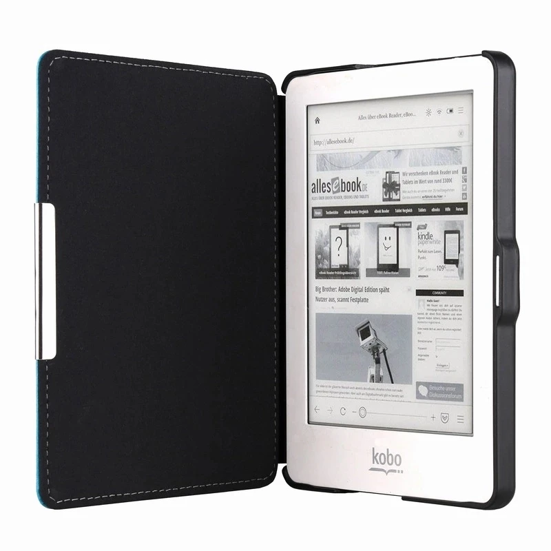 Smart Case For Kobo Glo HD Protector Shell Skin PU Leather Cover For Kobo Touch 2 eReader 6" E-Book Reader auto sleep/wake