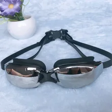 Goggles стиль плавательные очки Кремнеземные гелевые очки Анти-туман Водонепроницаемый для мужчин и женщин большая коробка гальванические стекла Custo