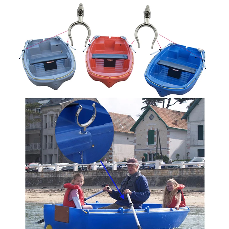黑色 East buy Boat Oar Lock,2 pcs Boat Oar Lock Fishing Rod Holder Bracket Marine Rubber Dinghy Accessories 