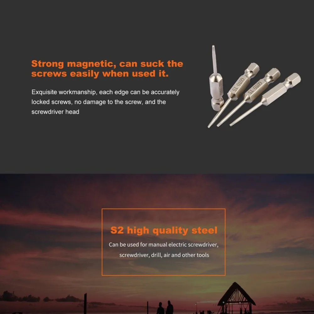 5Pcs Alloy Steel Torx Screwdriver Bit 50mm Long 2.0 Magnetic Household Repair Tools Screwdriver Drill Set Tool
