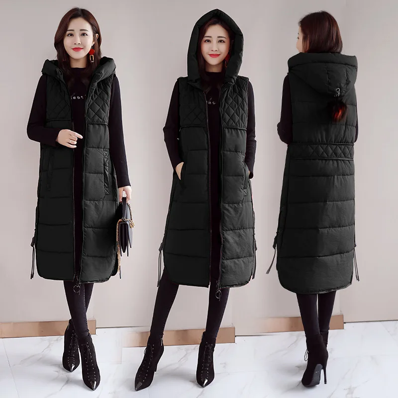 

Cotton Vest Women's Mid-length Korean-style 2018 New Style Fashion Cotton Waistcoat WOMEN'S Vest Loose-Fit Vest Women's Large Si