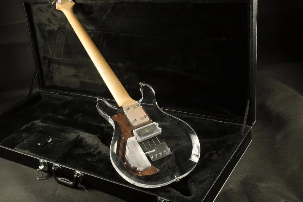Dan ArmStrong Ampeg 4 Strings Acrylic Body Electric Bass Guitar Crystal Guitar Free Shipping Rosewood Pickguard