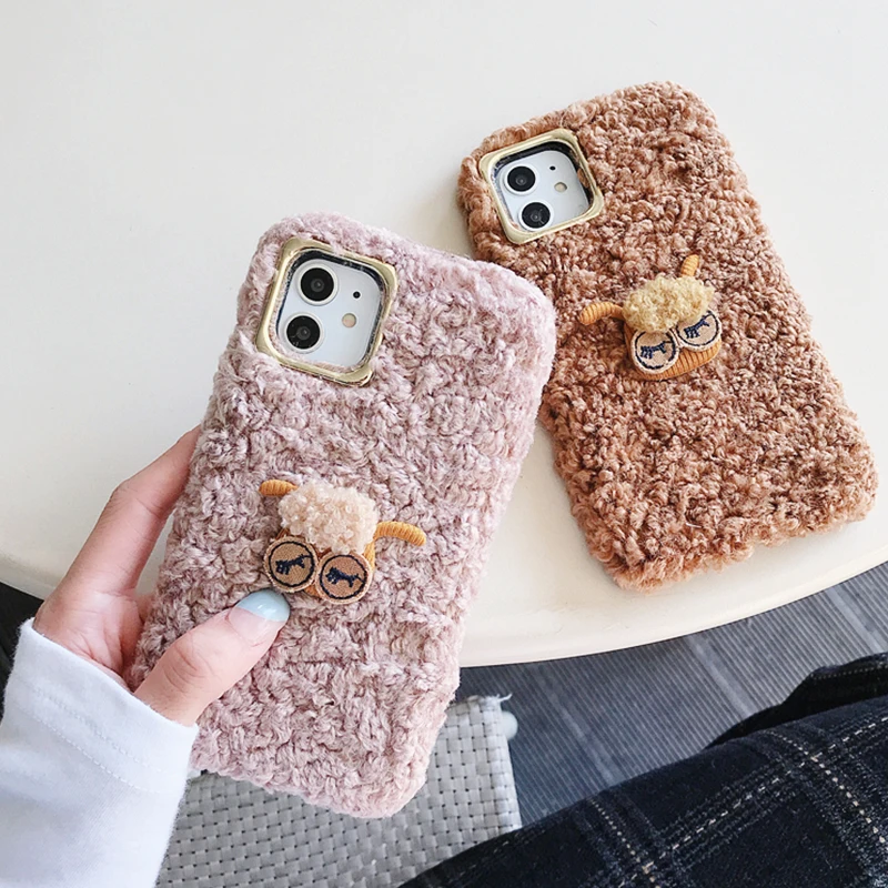 

Cute 3D Embroidered Cartoon Toy Story fokry Bear Teddy plush silicon phone case for iphone 11 Pro Max XS X XR 7 8 plus cover