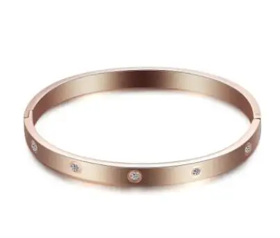 rose gold 3 цвета браслет любви со стразами Joyas Acero Inoxidable Mujer розовое золото/золото цвет Парные браслеты для влюбленных подарок - Окраска металла: rose gold