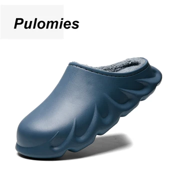 

Wintes Men Shoes Quick Dry Clogs Casual Garden Shoes Warm Plush Sandals Couple Antiskid Home Flip Flops Slippers for Women