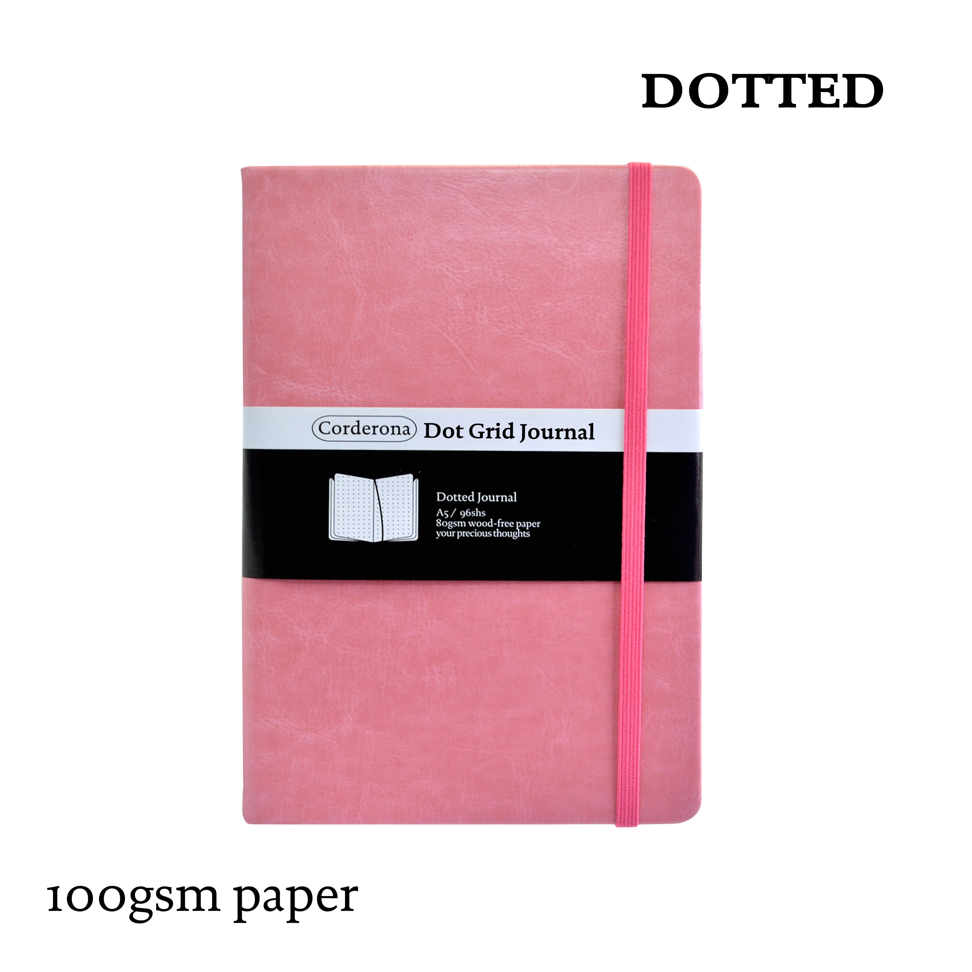 A5 Hard Cover PU Leather Notebook Blank Diary With Elastic Band 96 Sheets