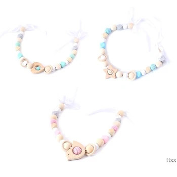 

New Kids Room Decor Baby Stroller Decorative Pendant Newborn Wooden Teethers