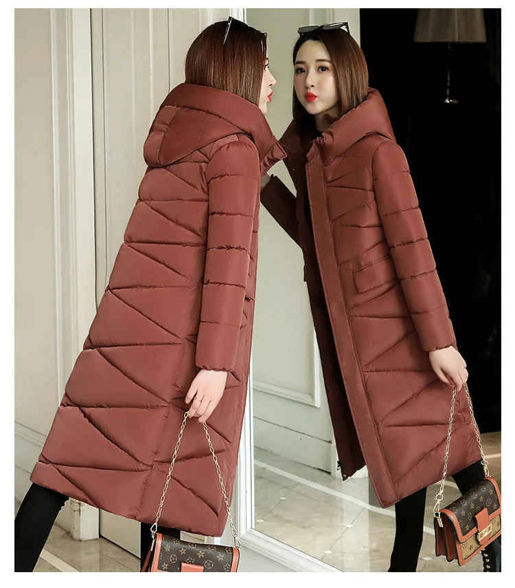 Goede Plus Size 3XL Vrouwen Parka Winter Hooded Warme Jas Slim Katoen Gevoerde Basic Jas Vrouwelijke Casual Lange Uitloper Feminina 2019 nieuwe