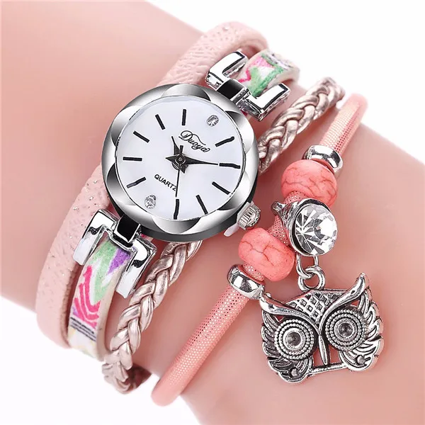 Лидер продаж женские наручные часы с кожаным ремешком женские роскошные часы новое поступление женские часы Montre Femme часы - Цвет: Розовый