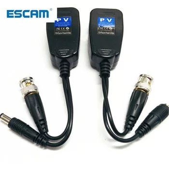 

ESCAM 5 Pairs CCTV Coax BNC Video Power Balun Transceiver to CAT5e 6 RJ45 Connector HJ55