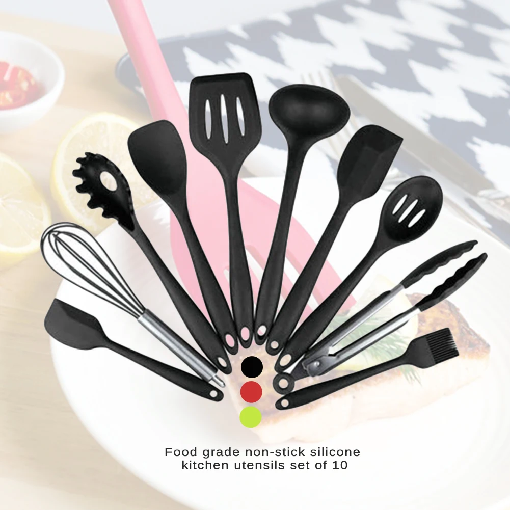  Silicone Kitchen Soup Spoon Cake Spatula Scraper Brush Butter Baking Tool Kitchen Cooking Utensils 