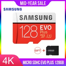 SAMSUNG карта памяти Micro SD карты памяти 128 ГБ EVO Plus Class10 Водонепроницаемый TF Memoria Sim карты для смартфонов 128 г 95 МБ/с