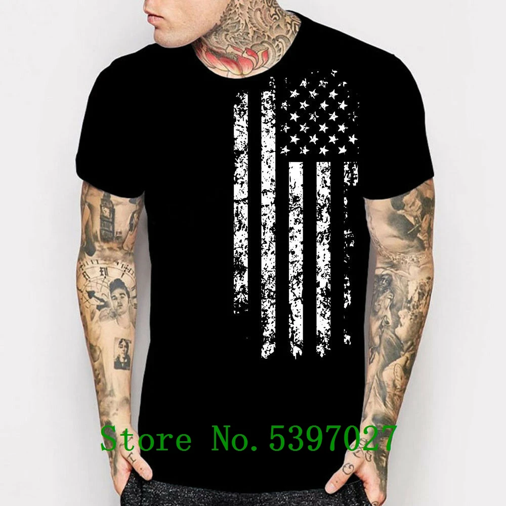 

United States Vintage Flag 3D casual Mens Black T Shirts Us Size S-5XL Print Men Outwears Popular Hip Hop Design Anime Male