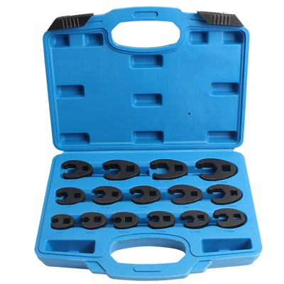 

15PCS Single Opening Wrench Set Offset Flare Nut Wrench Spanner 10-24mm