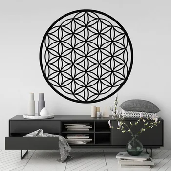 

Flower Of Life Wall Art Sticker,Sacred Geometry BedRoom Decor Spiritual Symbol Removable Vinyl Decal Art Mural Home Decor 3141