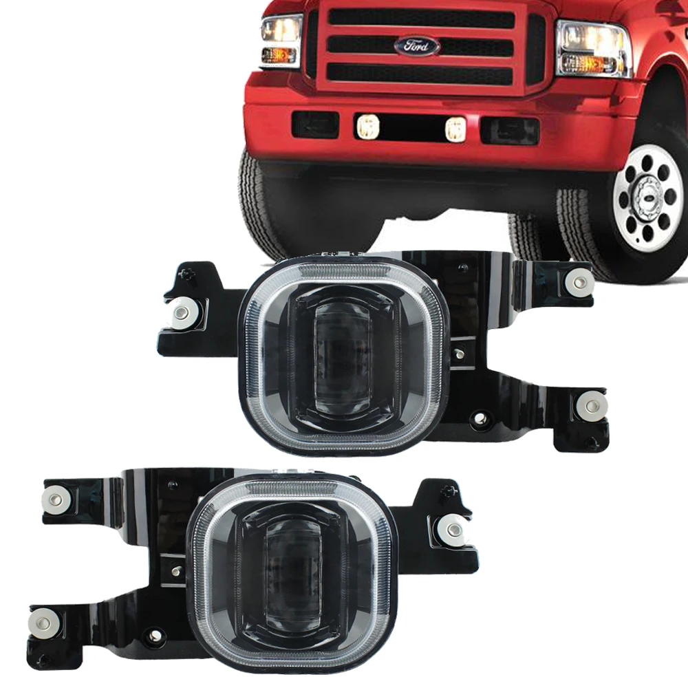 

2PCS White Led Fog Light for 2008-2010 Ford F250 F350 F450 Super Duty Driving Lamp SMOKED LENS