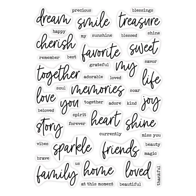 

Sweet Expressions Sparkle Cherish Loved Transparent Clear Stamps 2021 New Stamp for DIY Scrapbooking Paper Crafts Cards Making
