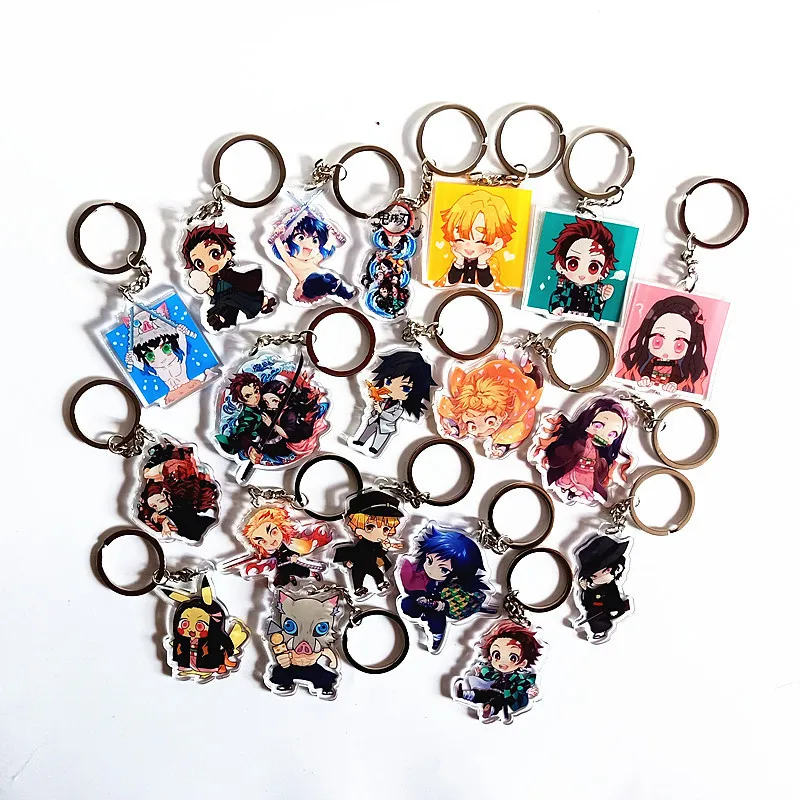 

Demon Slayer Kimetsu no Yaiba Keychain Acrylic Hashibira Inosuke Tanjirou Nezuko Agatsuma Zenitsu Rengoku Key Ring Toy Gifts