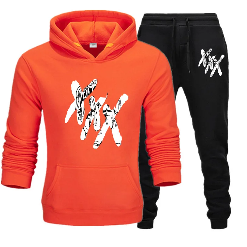 Взрывные модели мужские Xxxtentacion Спортивная одежда 2 комплекта новой модной спортивной одежды мужские спортивные штаны Толстовка весна и осень - Цвет: 14