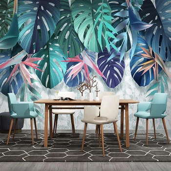 

Custom Wall Mural Plant Leaves Banana Leaf Waterproof Canvas Painting Wallpaper Living Room Bedroom TV Background Home Decor 3D