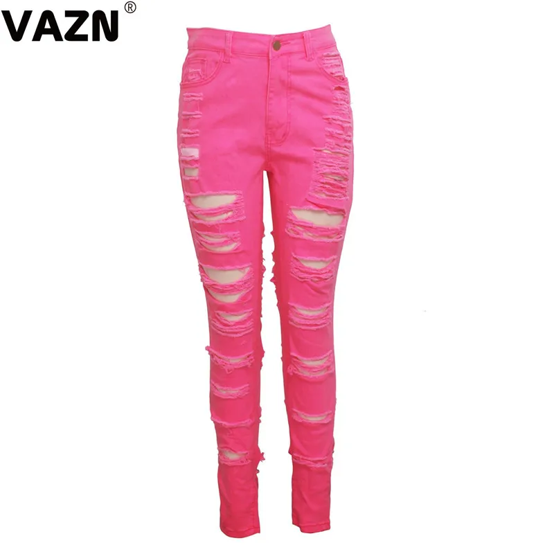 VAZN GHSF120811 Новые 2 цвета джинсы полые сексуальные высокие уличные модные женские длинные джинсовые брюки-карандаш, джинсы