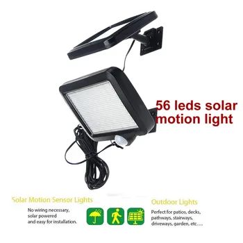 

56 LED Outdoors Solar Garden Light Waterproof PIR Motion Sensor Wall Lamp Chandelier Pendant Path Spotlights floodlight road