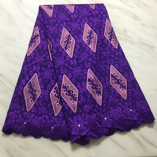 dark purple Дизайн, африканская кружевная ткань, высокое качество, нигерийское гипюровое кружево, розовая африканская кружевная ткань с камнями для шитья - Цвет: dark purple