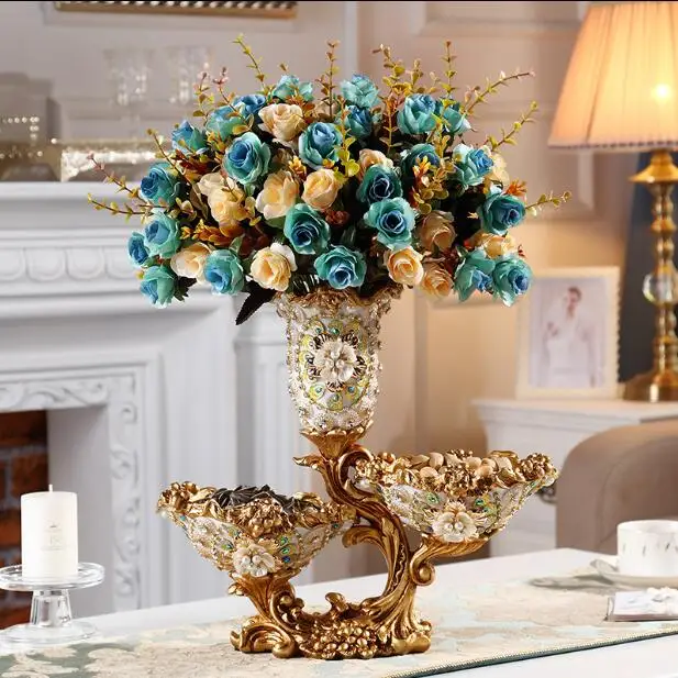 

European Luxury Vase Setting Table Creative Multifunctional Flower Arrangement Living Room Retro Decoration