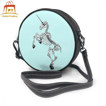 

Skeleton Unicorn Shoulder Bag Skeleton Unicorn Leather Bag Multifunctional Mini Women Bags Teen Round Purse