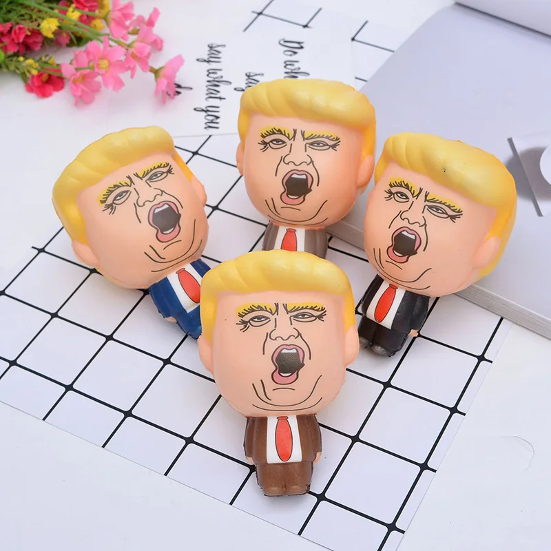 Забавный Дональд Трамп Сжимаемый стресс сжимает мягкость мягкая игрушка медленный подъем выдавливает мушительный Poopsie приседает для снятия стресса
