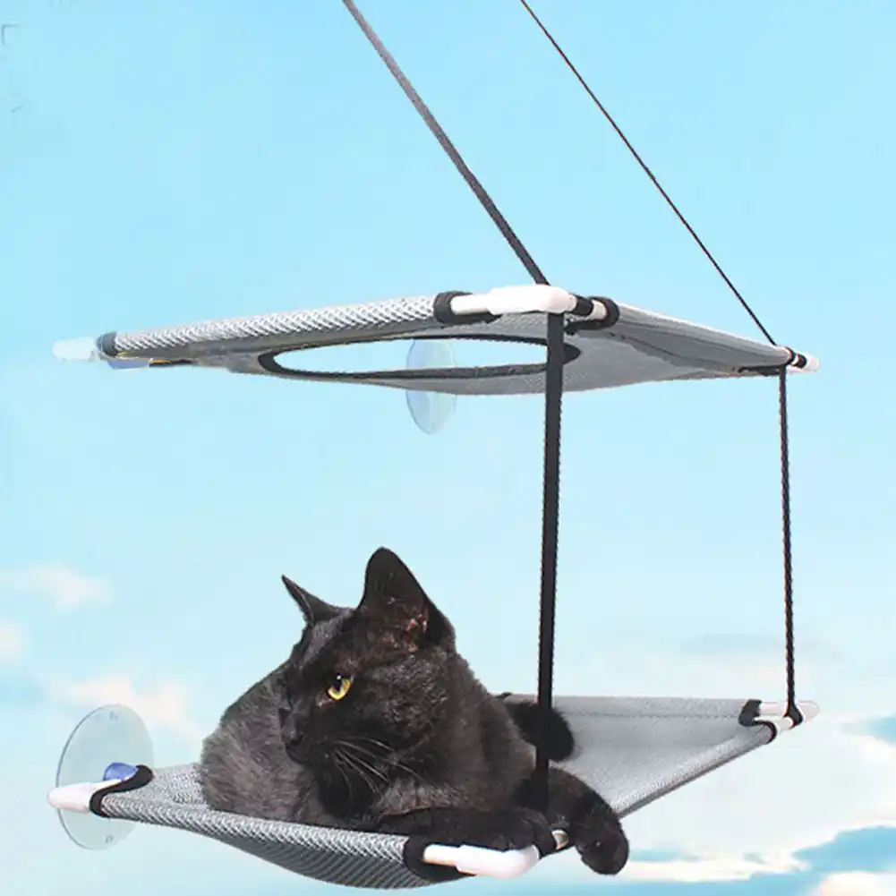 Hamac Lavable Avec Fenetre Pour Animaux De Compagnie Lit A Deux Couches Avec Ventouse Pour Chats Aliexpress