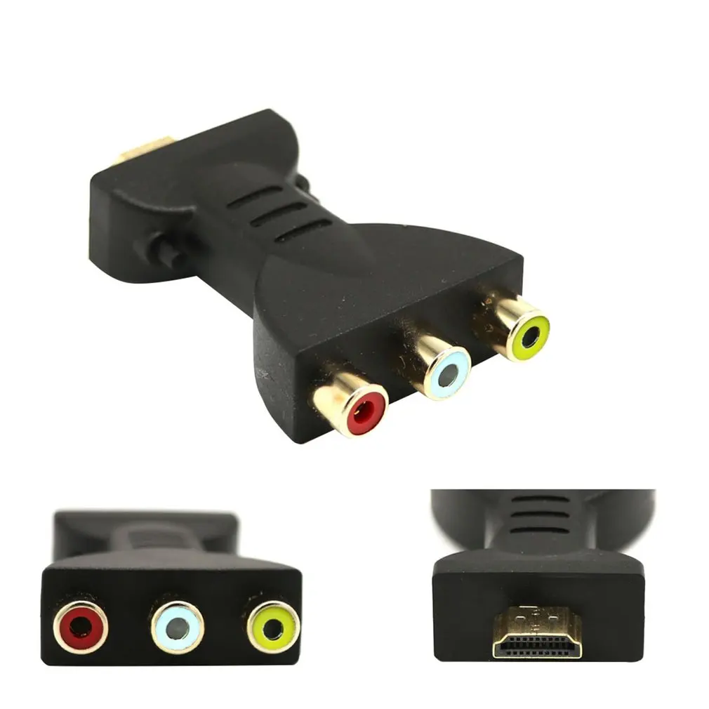 Портативный HDMI к 3 RCA Видео Аудио AV адаптер компонентный конвертер для HDTV DVD конвертер проектора