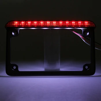 

Chrome License Plate Frame Cover Tail lights Decoration With Brake Light