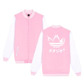 

Cartoon New Totoro Printed Sweatshirt Baseball Uniform Women Men Cotton Coat Boys Girls Fashion Surprise Casual Jackets Clothes