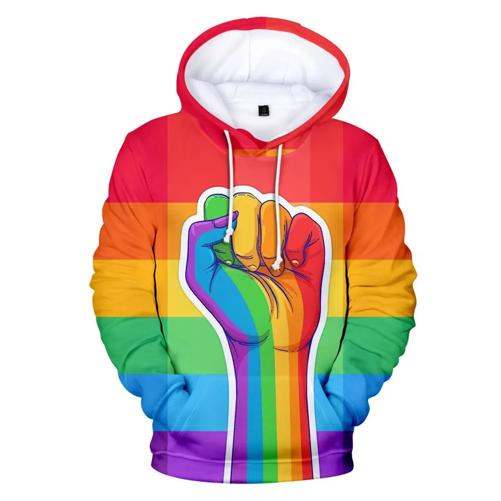 

Colorful Rainbow LGBT Hoodies Sweatshirt Men Women for Lesbian Gay Pride LGBT Hoodie Fashion Casual Pullover Hooded Sweatshirts