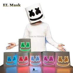 GZYUCHAO EL EVA Marshmello DJ EL полный косплей с маской для лица шлем светодиодный маска для танцев DJ Club Бар, ночной клуб