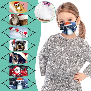 

Kids Mask Christmas Print Child Mask Breathable Multi-purpose Face Cover Reuse Mask Facemask Kids Face Mask For Kids mascarillas