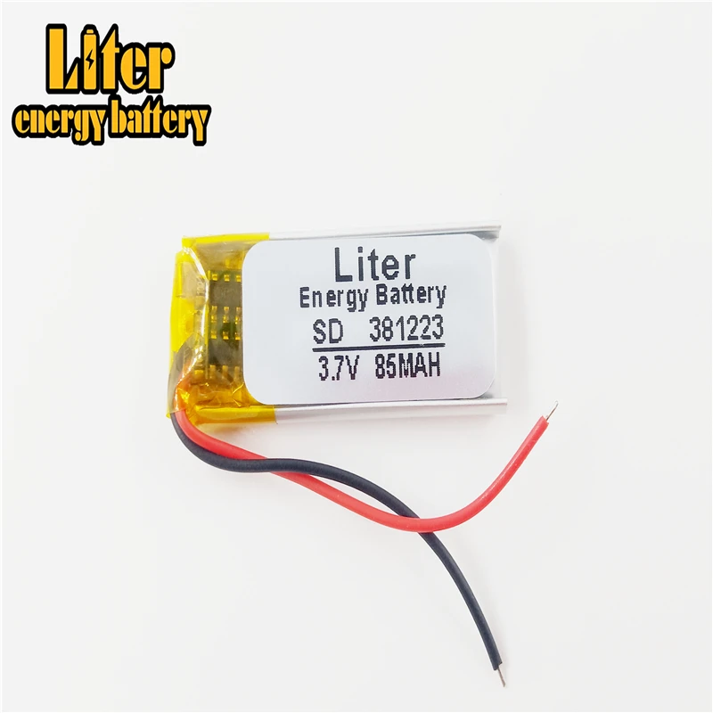 381223 3 7 V литий полимерная батарея 85 мАч MP3 MP4 MP5 Bluetooth гарнитура|lithium polymer battery 3.7v|lithium