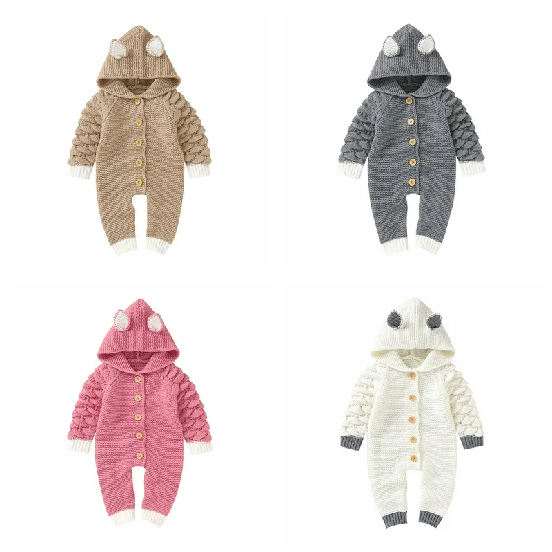 Baby Rompers Knitted Cartoon Bear Newborn Boy Jumpsuits Autum Long Sleeve Toddler Girl Sweaters Clothes Children Overalls1 | Детская