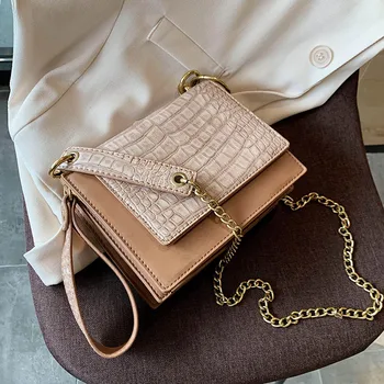 

2020 New Retro Stone Pattern PU Leather Small Crossbody Bags for Women Chain Shoulder Messenger Bag Female Purses and Handbags