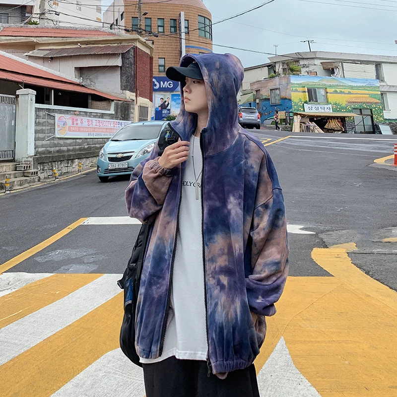 

Autumn New Camo Jacket Men Fashion Printed Casual Hooded Jacket Man Streetwear Wild Hip Hop Loose Bomber Jacket Male Clothes