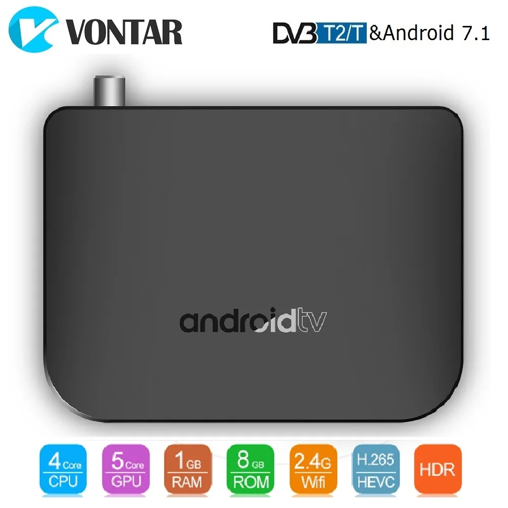 DVB T2 суши Android 7,1 ТВ Коробка комбо Amlogic S905D 4 ядра 64 бит 1 ГБ/8 ГБ Поддержка 1080p 4K 30fps M8S плюс DVB