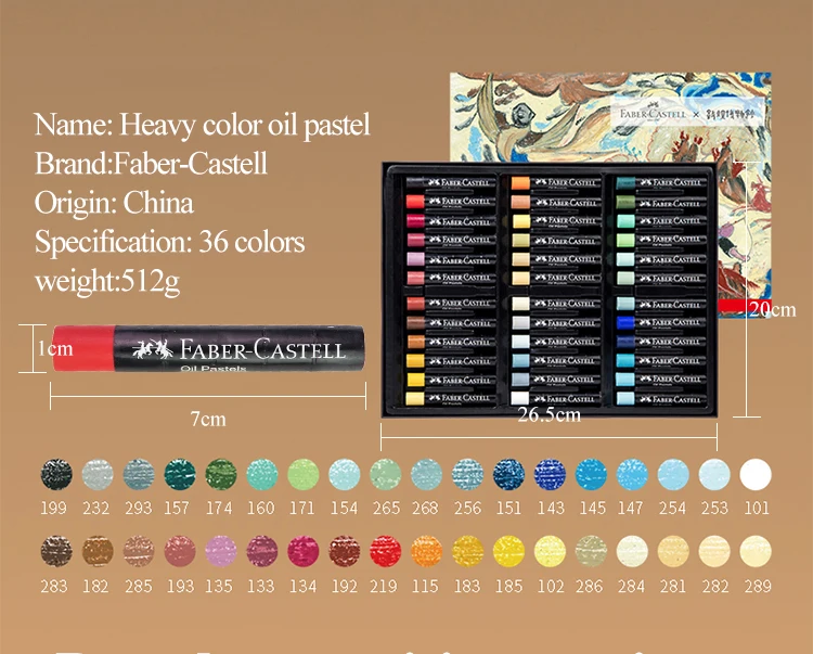 Faber-Castell 36colors Set Soft Oil Pastel Crayons Professional Color –  AOOKMIYA