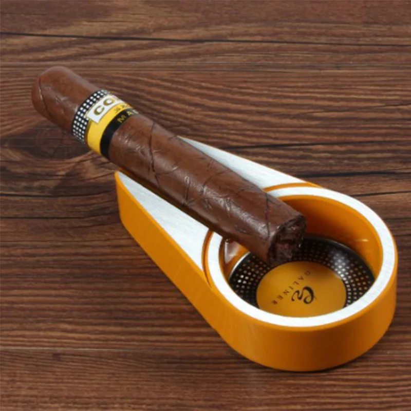 Alloy Metal Cigar Ashtray Pocket Travel Outdoor Ashtray Home Portable