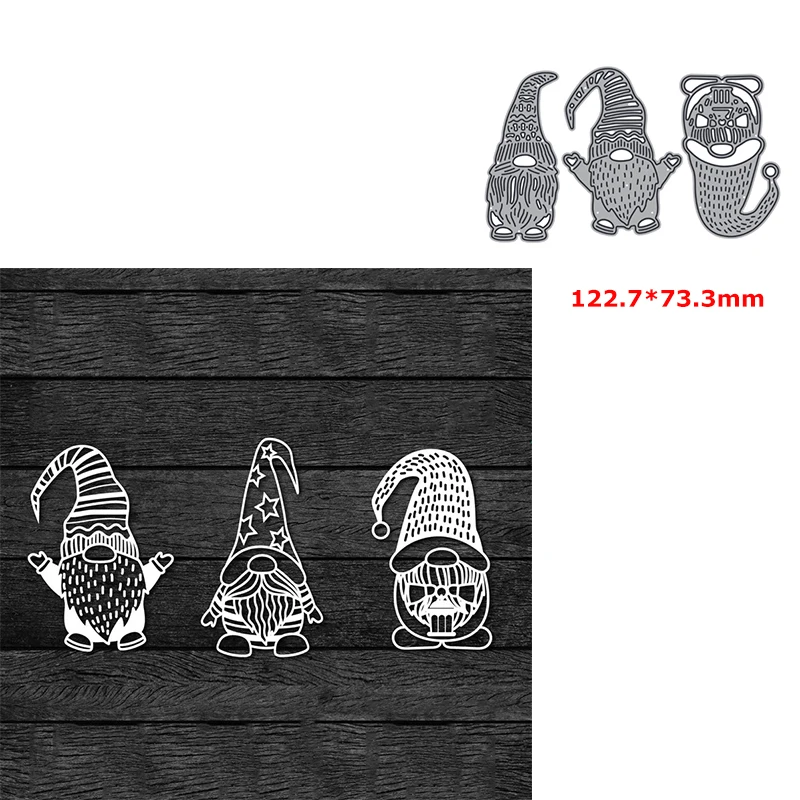 

metal cutting dies 3pcs gnome die cut DIY paper craft knife mould blade punch stencils embossing dies 2021 new