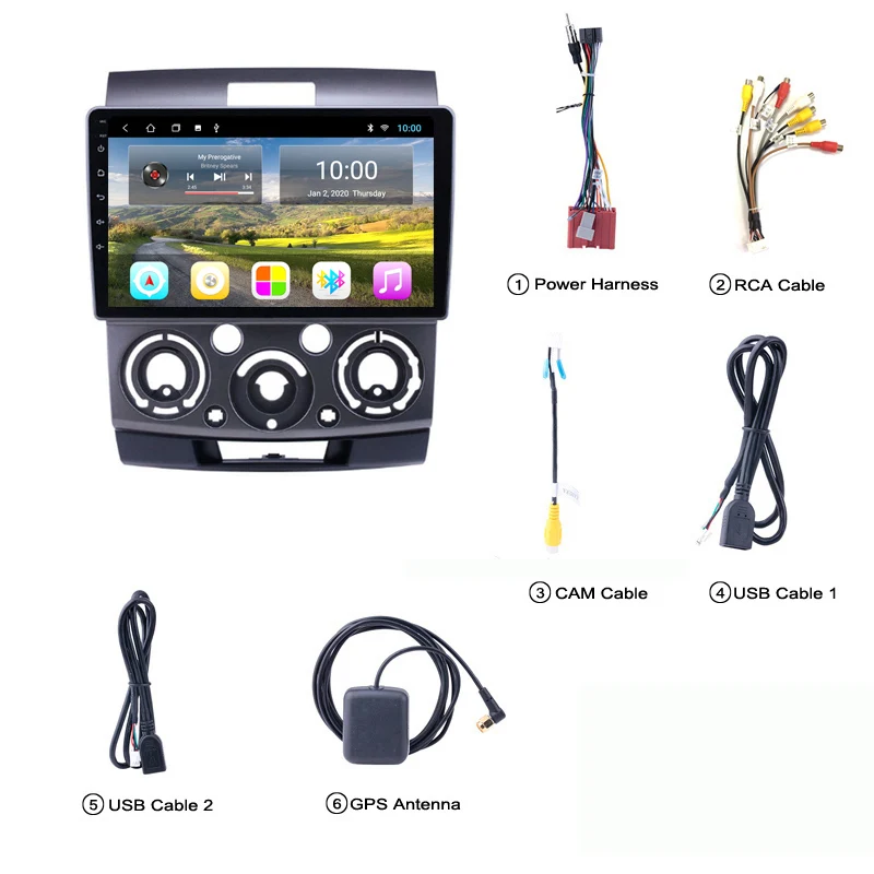 2 Din Android автомобильный Радио Мультимедийный видео плеер для Ford Everest Ranger & Mazda BT50 2007