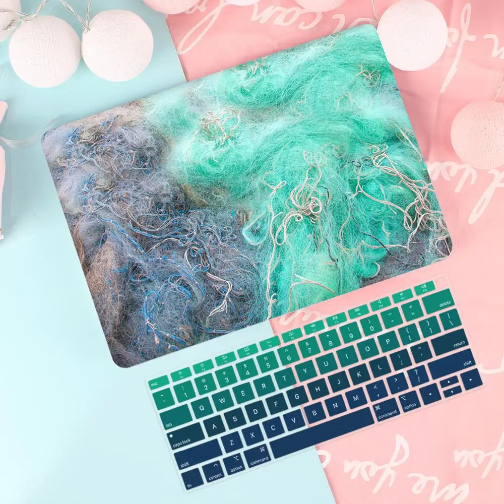 Green 2 Прорезиненный матовый чехол для ноутбука Macbook Air 13 Mac Book retina Pro 13 1" Touch bar A1989 A1990+ чехол для клавиатуры - Цвет: Green 2