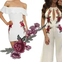 Buy New Brand Roses/Butterfly  Flowers Embroidery Applique Sew Badge Craft Embroidered For Clothes Trousers Online - Image 2